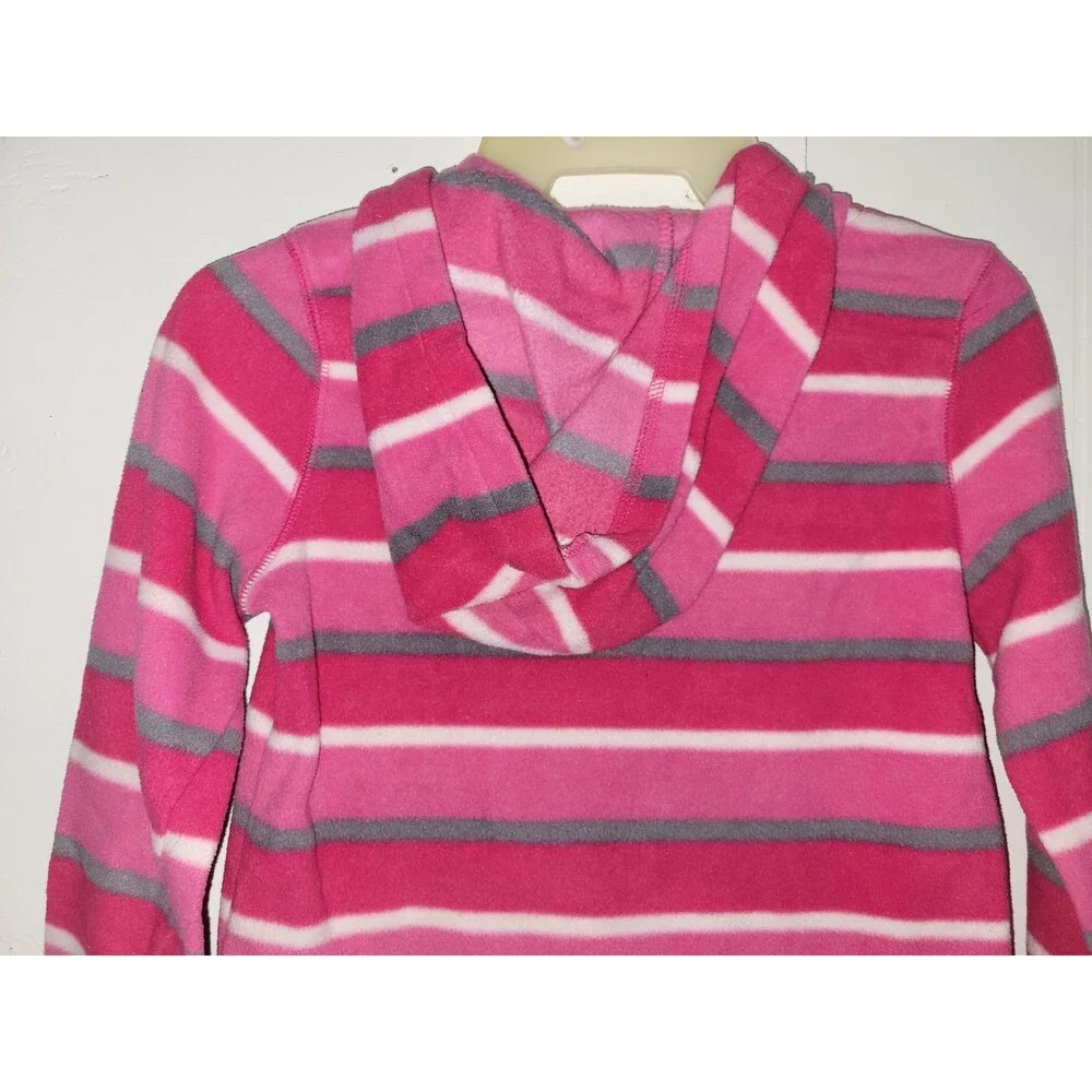 The Children's Place Girls Pink Striped Fleece Pullover Hoodie AA71